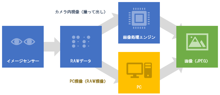 RAW現像処理フロー概念図